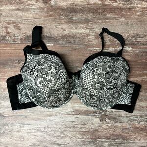 Cacique | VGUC Lace Print Full Coverage Intimate Sexy Chic Bra, Size 46C